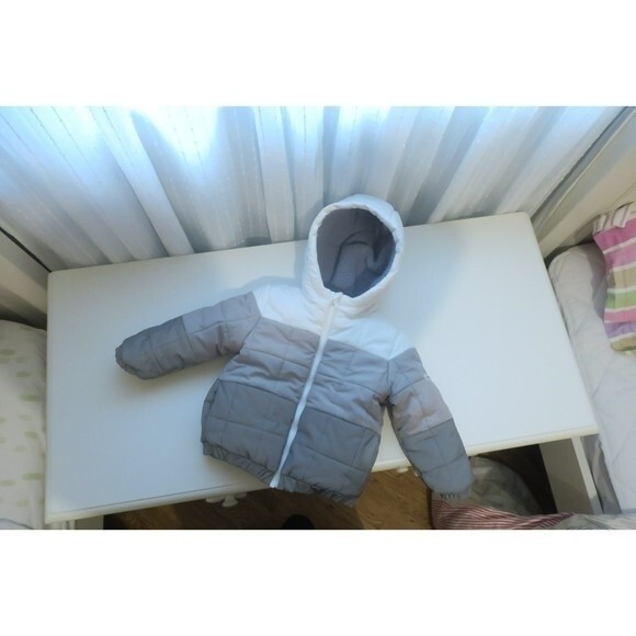 Monnalisa baby puffer jacket coat 12 ms grey sherpa winter designer warm cozy - Picture 6 of 16